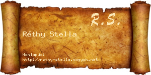 Réthy Stella névjegykártya